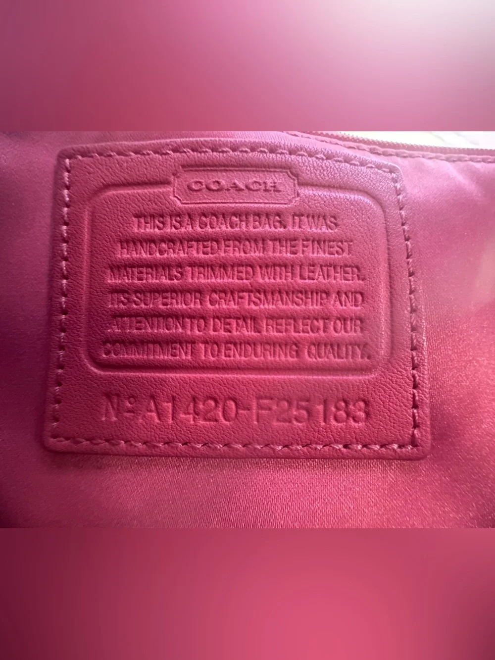 Coach Pink Coral Signature Large Shoulder Tote
